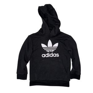 Boys Adidas Black Trefoil Logo Hoodie – Size 5/6